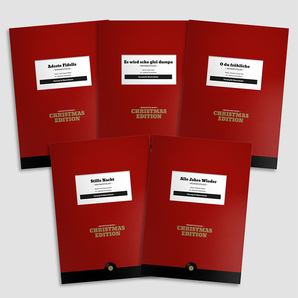 Die Notenmappen der Christmas Edition für Blasorchester als Gesamtpaket