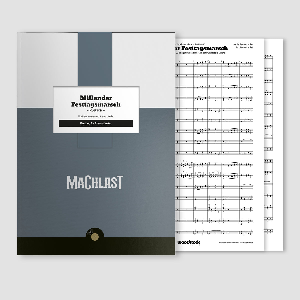 millander Ffesttagsmarsch machlast noten blasorchester