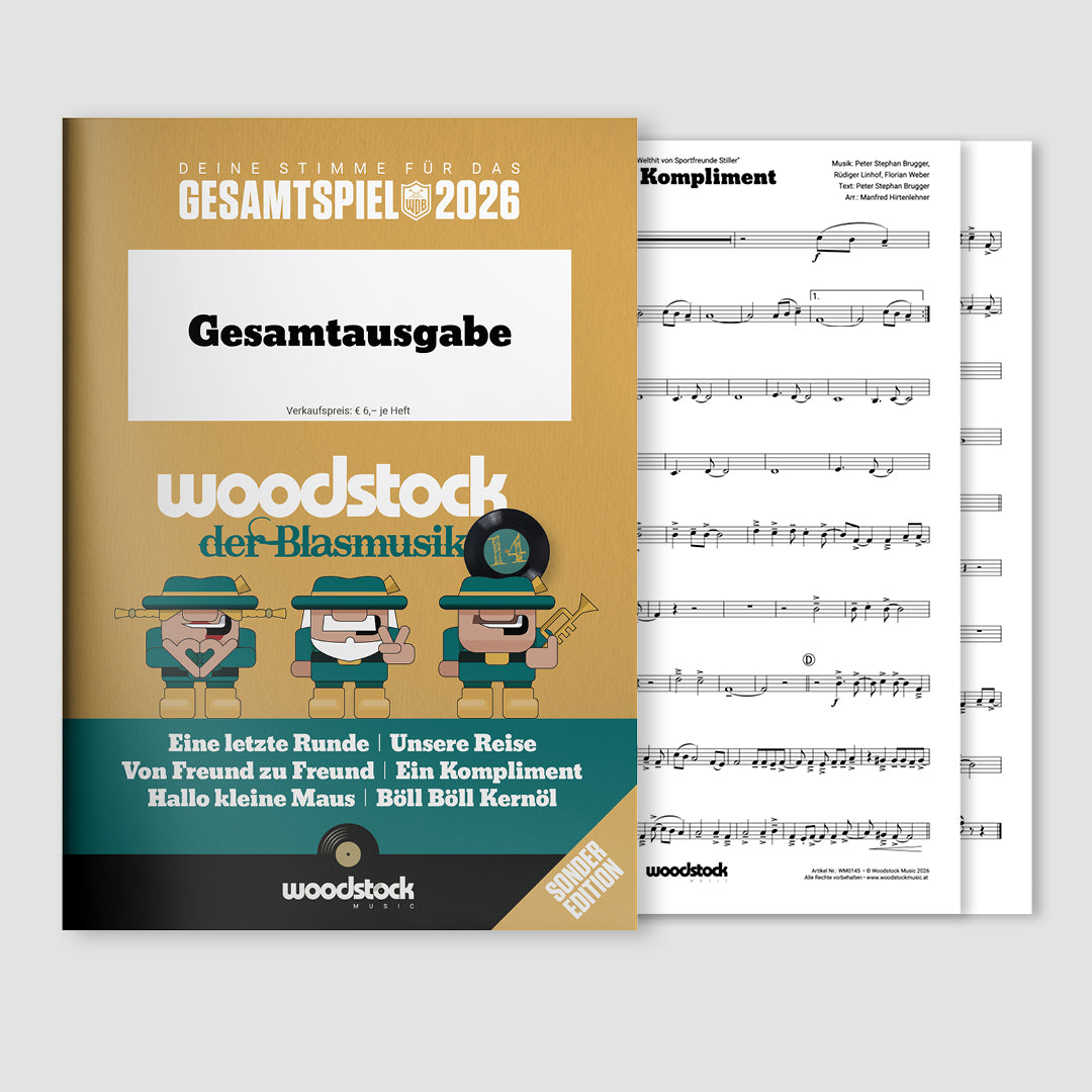 gesamtspielheft 2026 noten woodstock der Blasmusk gesamtausgabe notenheft